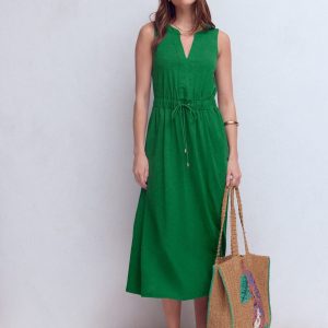 Delphine Midi Sleeveless Dress-Fresh Green