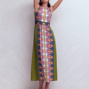 Antonia Jersey Maxi Dress-Multi, Ornamental Garden