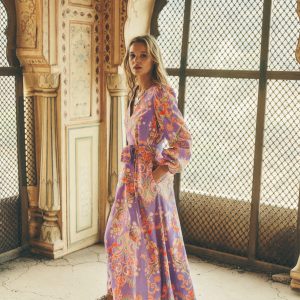 Florence Linen Blend Dress-Multi Enchanting Bouquet